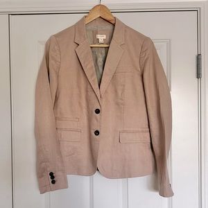 J. CREW | Muted Blush Pink Linen Blazer Jacket | Beautiful + Flattering | Size 8